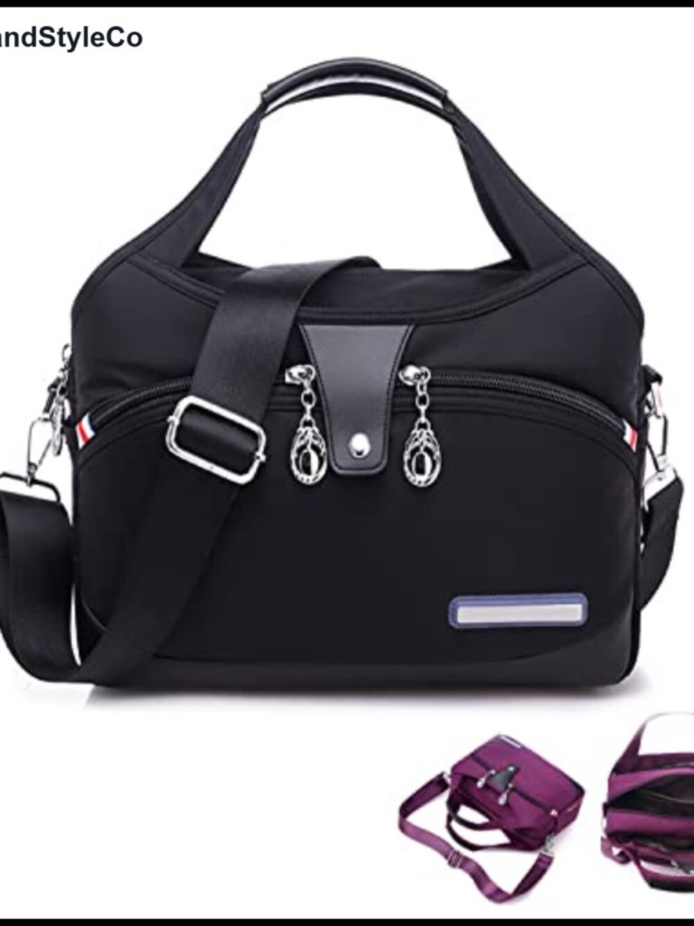 Waterproof Nylon Oxford Cloth Crossbody Bag Anti Theft Multi-pocket Shoulder
